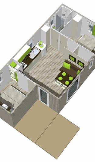 Location mobil-home Malaga Duo - Camping 3 étoiles Pornic