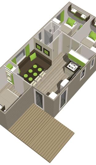Mobile home MALAGA 2014 3 CH photos et plans non contractuels, donnés à titre indicatif et variables selon les modèles d'une même gamme
